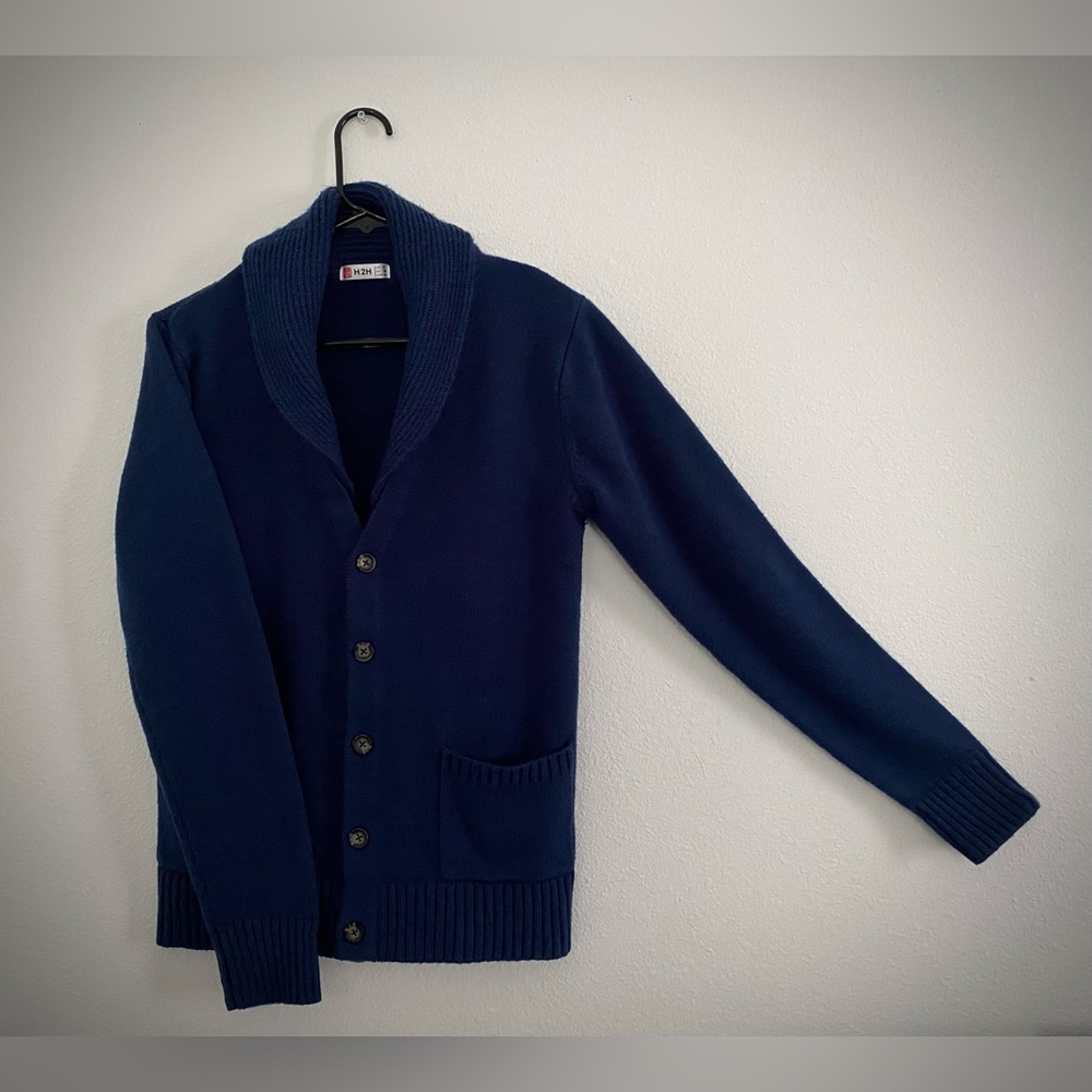 Blue 5-Button Cardigan